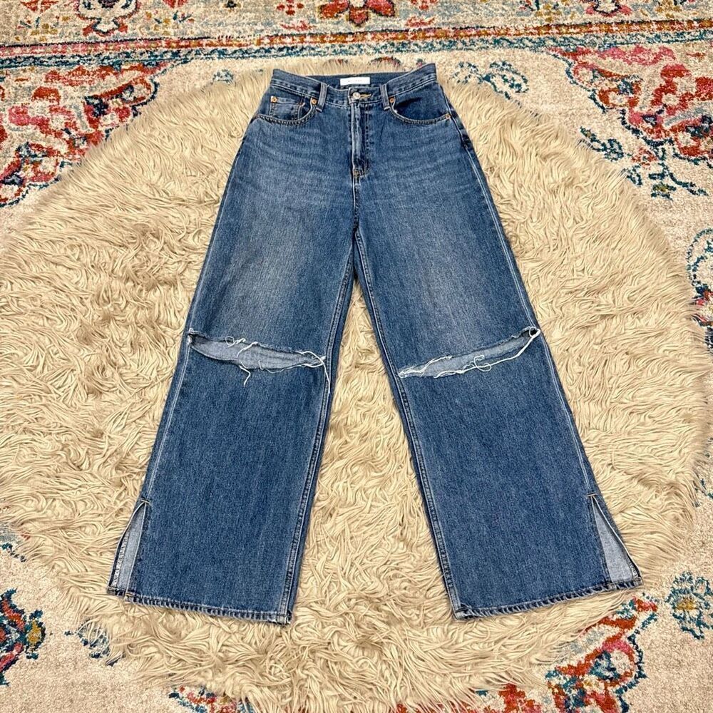 Moussy baggy knee slit Jeans size 25